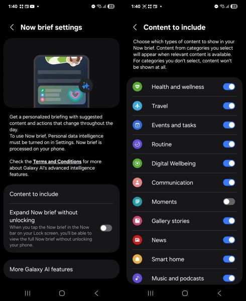 Функція Now Brief також з'явиться і на смартфонах Galaxy S23, Galaxy Fold 6 та Galaxy Flip 6