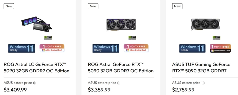 Здорожчання NVIDIA RTX 5090 продовжується: Asus вкотре офіційно підвищила ціни