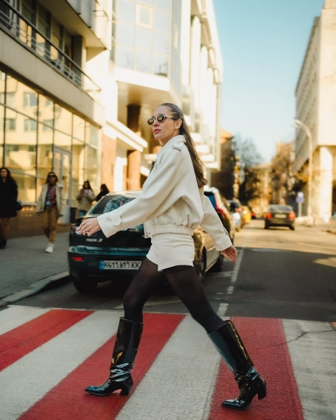 Як носити ковбойські чоботи: Катя Осадча показала стильний образ на весну-2025