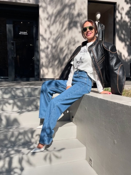 Як стильно носити тренч і шкіряну куртку весною 2025: приклади від колишньої Остапчука