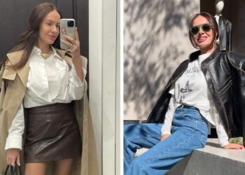 Як стильно носити тренч і шкіряну куртку весною 2025: приклади від колишньої Остапчука