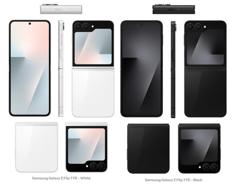 Злиті рендери складного флагмана Galaxy Z Flip 7 і його бюджетного аналога Flip 7 FE розкрили дизайн і забарвлення корпусів новинок