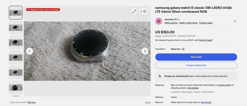 Samsung Galaxy Watch 8 Classic засвітився на eBay — показали фото і характеристики