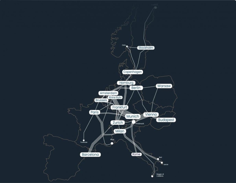 У Європі хочуть запустити мережу нічних поїздів із приватними купе, яка з'єднає 100 міст