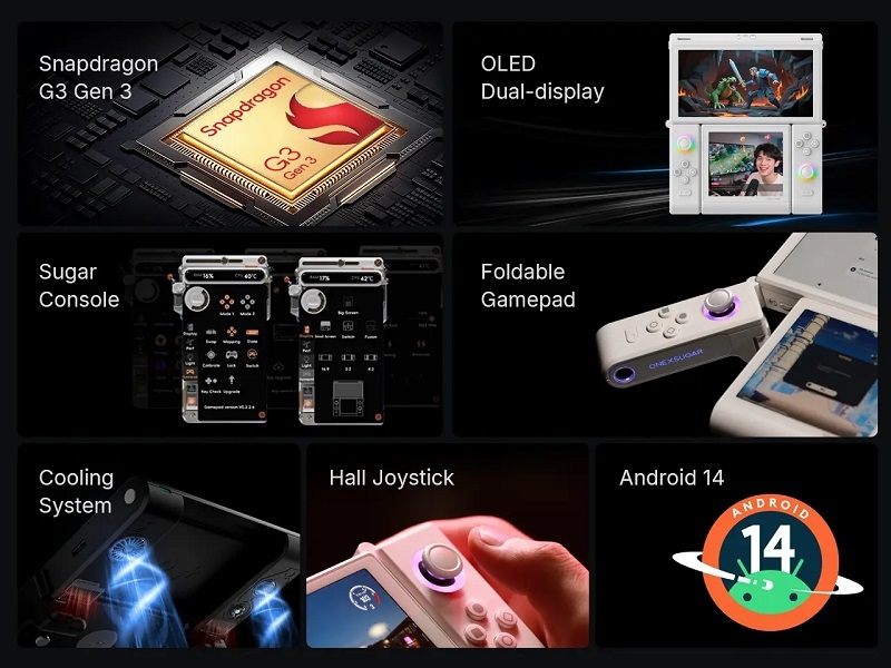 Концепт Nintendo DS у новому виконанні: представлено незвичайну портативну консоль OneXSugar Sugar 1 із двома екранами та гнучкою трансформацією