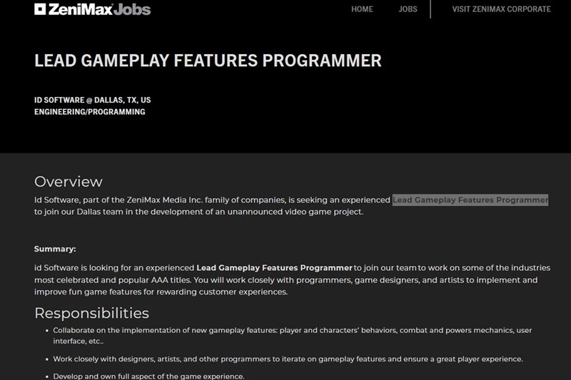 Що задумала id Software? З нової вакансії стало відомо, що автори DOOM працюють над неанонсованим шутером