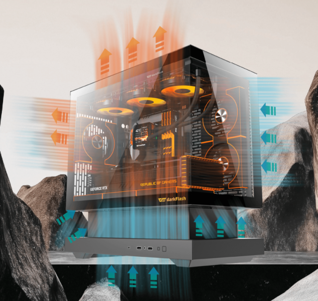 Акваріум для RTX 5090: корпус darkFlash Floatron F1 оптимізований для доступу повітря та розміщення компонентів