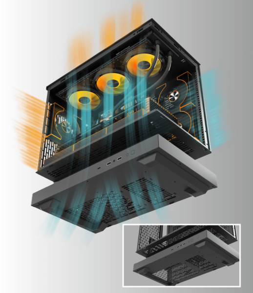 Акваріум для RTX 5090: корпус darkFlash Floatron F1 оптимізований для доступу повітря та розміщення компонентів