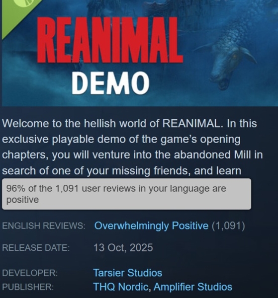 Інтерес до Reanimal величезний: понад 1 мільйона геймерів готові купити новий хоррор від творців Little Nightmares