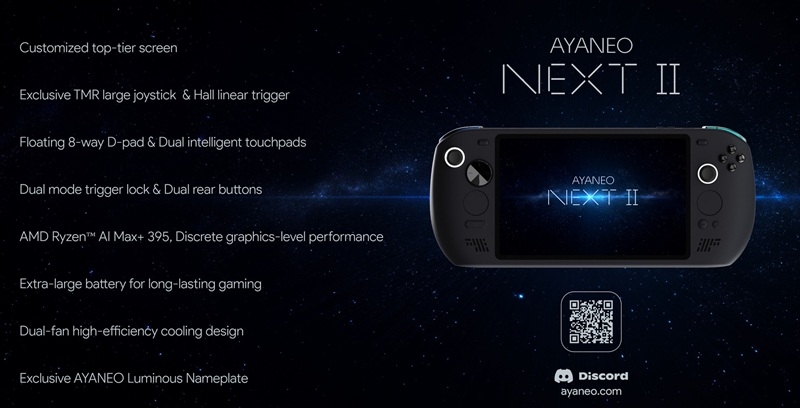 Steam Deck у паніці: анонсована потужна портативна консоль Ayaneo NEXT 2 з Windows і новітнім процесором AMD Ryzen AI Max+ 395
