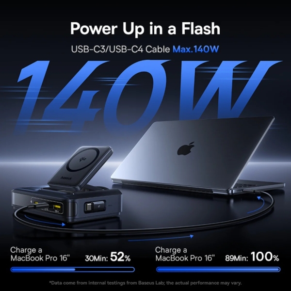 Baseus представила настольні док-станції Nomos II: багато портів, до 245 Вт, Qi2 та втягувані кабелі