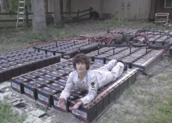 Божевільний вчений з YouTube створив “грозу в домашніх умовах”, з’єднавши 400 акумуляторів для авто