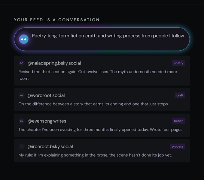 Bluesky готує окремий застосунок для генерації персоналізованих стрічок на основі опису користувача