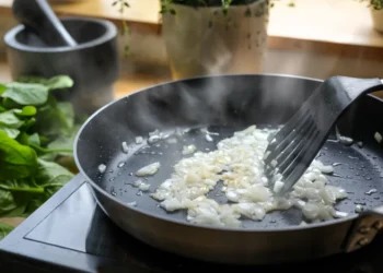 Секрет идеального жареного лука уже есть на вашей кухне: добавьте одну щепотку