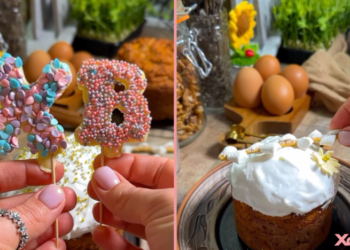 Стильные буквы и “ивовые веточки” своими руками: две крутые идеи декора пасок за 5 минут (ВИДЕО)