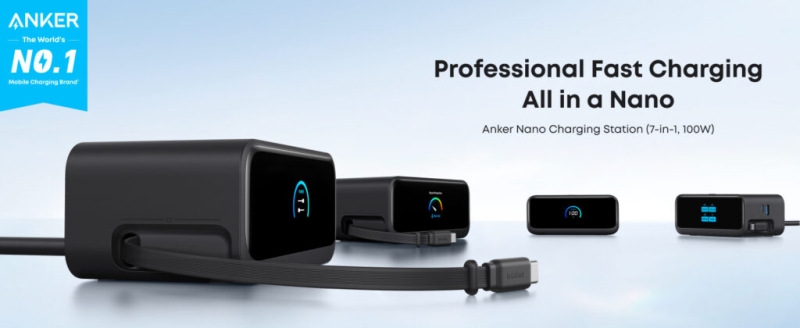Anker представила компактну зарядку 7-в-1 з магнітними висувними кабелями і охолодженням