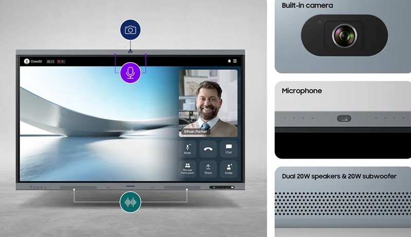 Samsung представила багатофункціональний сенсорний екран WAFX‑P з підтримкою сервісів Google та розширеною можливістю спільної роботи