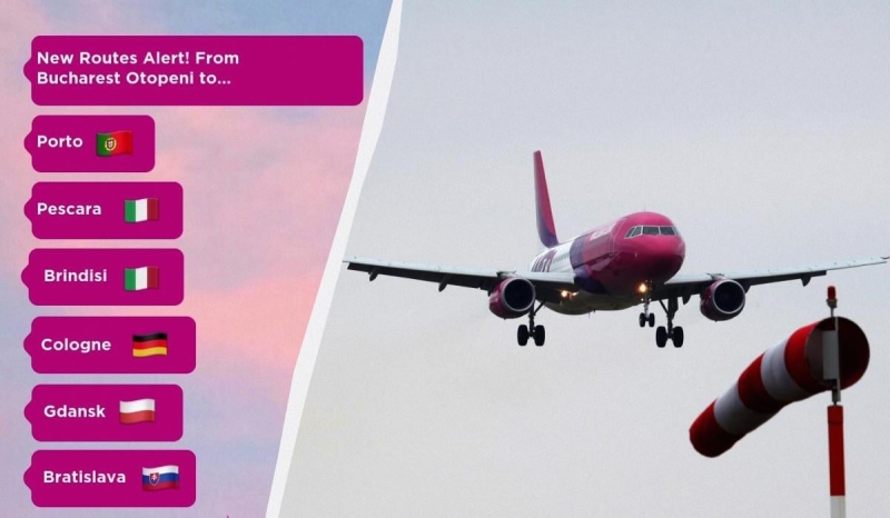 Wizz Air запускає шість нових маршрутів зі столиці Румунії
